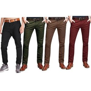 4-Piece Slim Fit Chino Trousers - Multicolour