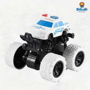 Digabi Toy Off-Road Vehicles in Black And Police Car Colors, Monster -Truck -Toys, Friction Powered Monster Trucks for Boys, Push and Go Vehicles Toy for Kids, Inertia Vehicle, Stunt On-Road Vehicle, Great for Birthday Party Gift for Boys Girls