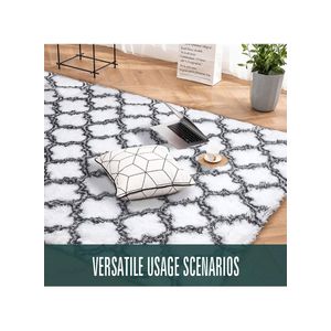 (L160 x W230)cm / (L63 x W90.6)inch Soft Indoor Rug Shaggy Patterned Fluffy Carpet