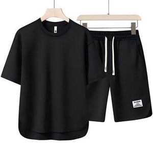 Men's 2 Piece Outfit Set, Short Sleeve T-Shirt & Casual Shorts -Black