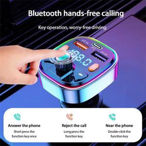 Car Bluetooth Wireless Dual USB Type-c Fast Charging MP3 Hands-Free Audio Player Car Kit Car Accessories Bluetooth Charger
