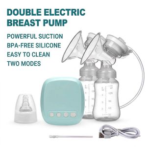 Electric Double-Sided Breast Pump, Multi-Level Automatic Milking Mode, Hands-Free Portable Breastfeeding Pump – Blue