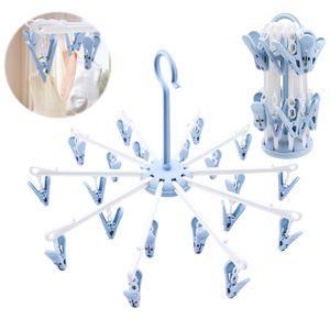 Clothes hanger, Drying Rack Towels Socks, Sock Hanger for Socks, Underwear, and Small Clothing (Blue)