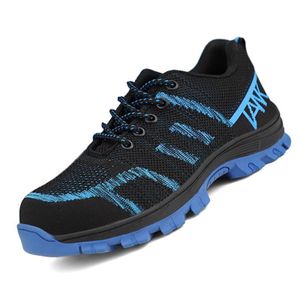 BLWOENS Safety Shoes for Men Extra Lightweight Breathable Composite Toe Work Shoes Men Sneakers - Blue