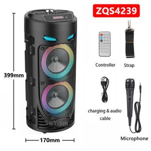 High-power home karaoke bluetooth speaker portable outdoor sound column wireless stereo subwoofer party speaker with microphone