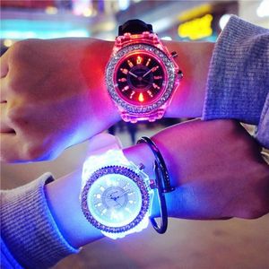 2 Pack Led luminous Couple Watches Durable Rubber Quartz Watch For Men Women Students