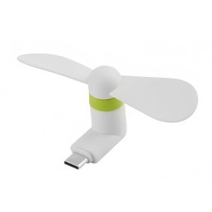 Portable OTG Mini Fan - Plugs Into Type C Phone Charging Port - White