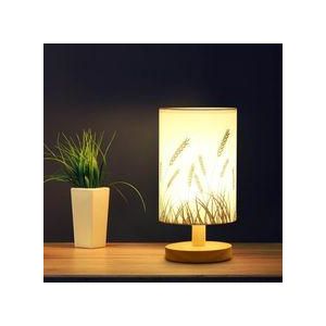 Floral pattern linen shade table lamp, remote control dimmable table lamp