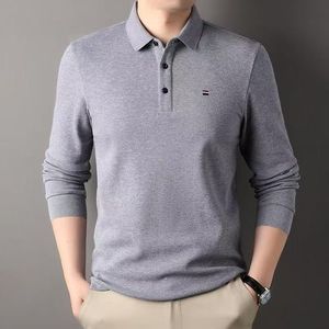 Men's long sleeved polo cedar business and leisure 2-in-1- grey - grey - XL