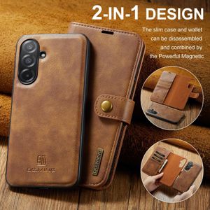 DG Ming (2in1) Phone Case, Compatible With Samsung Galaxy A17 / A26 Phone, Magnetic Detachable Flip Leather Phone Case With Wallet - Brown 
