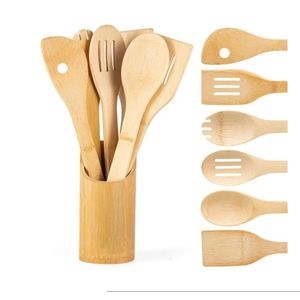 Wooden Ladle Set Cooking - Brown 
