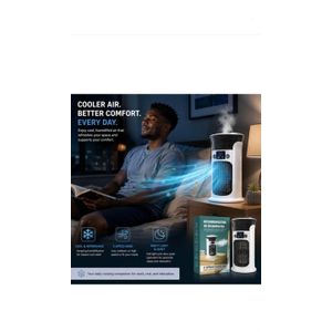 Air Humidification & Circulation Desktop Air Cooler Fan – Portable USB Mini Air Conditioner with Mist Spray, 3 Speeds & LED Night Light