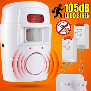 WEJESS Wireless PIR Motion Sensor Alarm - 105dB Loud Anti-Theft Security System with 2 Remote Controls for Home, Shop & Office