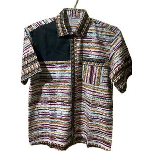 Woodin African Print Men's Short Sleeve Shirt - Multicolor