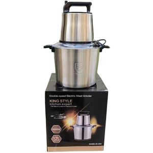 King Style ZS-G56 Double-Speed Electric Meat Grinder and Food Processor - 8000W - 12L -Silver/Black
