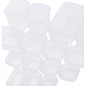 17-Piece Clear Plastic Food Storage Container Set with Lids – Airtight BPA-Free Kitchen Meal Prep & Pantry Organizer Set