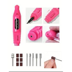 8pcs Professional Electric Nail Drill Machine – Variable Speed Manicure & Pedicure Kit (Grinding, Shaping, Polishing) – Pink