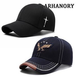 ARHANORY 2-Pack Adjustable Baseball Caps for Men Polycotton, 56-60cm - Black & Navy