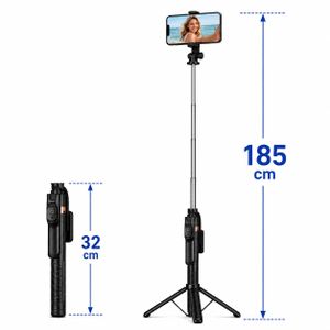 Multipurpose Tripod Portable Selfie Stick – 185cm- AI Face Tracking-Wireless Gimbal- 360° Tracking - Tripod-  JC-30