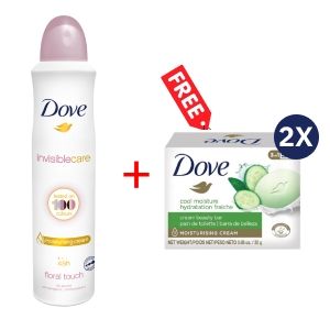 Dove Spray Invisible Care - 250ml +Free Dove Bar Soap 25g