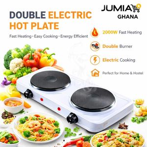 Double Electric Hot Plate Cooker – 2000W Portable Table Top Electric Stove With Dual Burner For Home, Hostel & Office