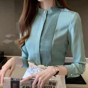 Office top for ladies in two colors, green and white 