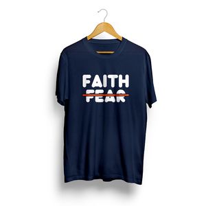 Faith Fear Short Sleeve T-shirt - Navy Blue