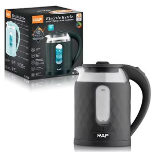 RAF 2L Glass and plastic Electric Kettle -Black 