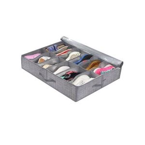 Transparent Foldable Under Bed Shoes Closet Storage Box (L29.53 x W23.62 x H5.91)inch - Grey / Style 2