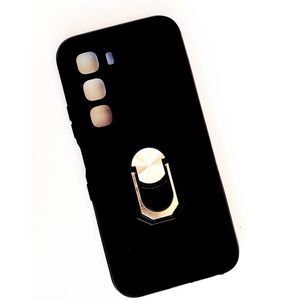 Infinix Hot 60 Case Slide Window Lens Protection with Magnetic Stand. Black 