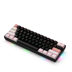 60% Compact RGB Mechanical Gaming Keyboard - Dual-Tone Keycaps Ultra-Portable Mini Keyboard (Black/White)
