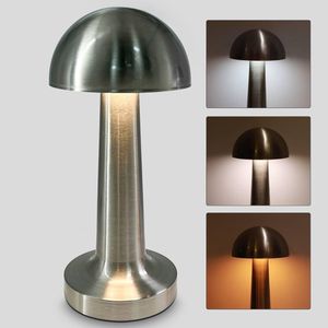 Rechargeable Cordless LED Table Lamp - Silver