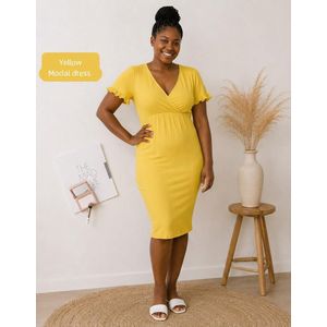 Casual Maternity Dress - Yellow