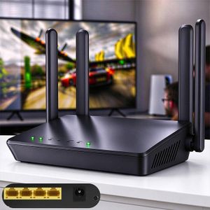 300M Black 4-Antenna 2.4G Home Wireless Router – AP & Repeater Modes
