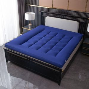 King Size Foldable Thick Soft Mattress Topper- Blue 