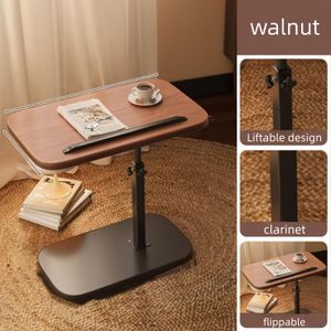 Foldable C-shaped mobile table, 360° rotating and height-adjustable workstation - Heavy-duty metal table - Space-saving laptop desk
