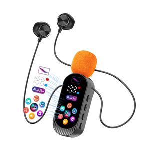 Wireless Bluetooth Collar Clip Microphone With Earphones, HD Call Lavalier Mic, KTV Monitoring, Voice Changer, TF Card Music Player For Live Streaming And Recording