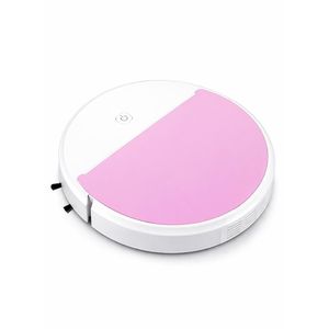 Smart Sweeper Robot Vacuum Cleaner - Automatic Floor Cleaning Robot with Dual Side Brushes, Rechargeable Battery, Quiet Operation, and Slim Design for Home & Office - Pink