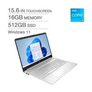 Hp Laptop 15-dy5033ca - 15.6 Inches Touchscreen - 12Th Gen Intel Core i3-1215U - 16GB RAM - 512GB SSD - Backlit Keyboard - Windows 11 - Natural Silver