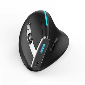 JOMAA 2.4G Wireless Gaming Mouse Programmable Rechargeable Mouse Bluetooth Dual mode Ergonomic Mouse for Laptop Tablet Mac