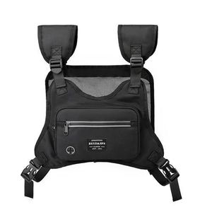 Universal Black Functional Chest Rig Bag, Light Breathable Crossbody Chest Pack Multi-Purpose Front Storage Bag for Cycling Running Outdoor Sports