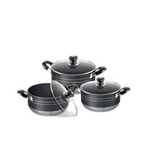 Non-stick Pot Set Of 3 - Black