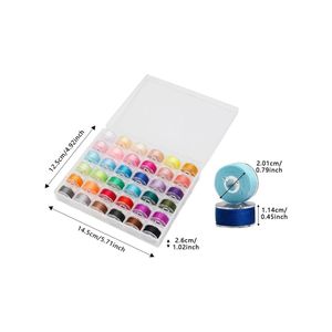 36-Piece Sewing Bobbin Set with Storage Case – Pre-Wound Thread Bobbins for Sewing Machines - Multi Color