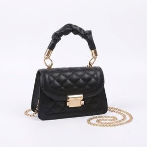Women Black Crossbody Bag Elegant Handbag Wallet Chest Purse