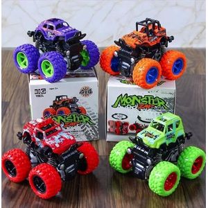 Kids Monster Truck Toy Car – Pull Back/Friction Powered, Big Wheels Off-Road, Durable No-Battery Toy, Orange – Gift for Boys & Girls