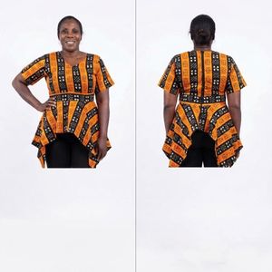 African print peplum top-LARGE
