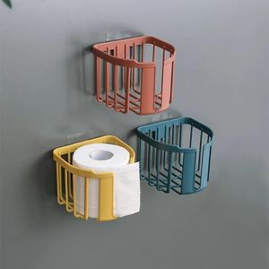 Other Punch-Free Toilet Paper Shelf Bathroom Kitchen Tissue Box Wall-Mounted Sticky Paper Storage Box Toilet Paper Holder Roll Paper