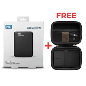 WD ELEMENT 500GB External Hard Drive - Spill-Proof Purse (BLACK)