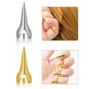 2pcs Metal Hair Parting & Sectioning Rings – Hair Braiding, Styling & Weaving Finger Claw Tools - Multicolors