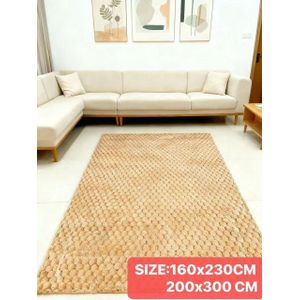 OMAMA HOME TEXTILE Bubble Texture Plush Area Rug – Soft Non-Slip Living Room Carpet – Thick Floor Mat – Brown (160 × 230 cm / 200 × 300 cm)